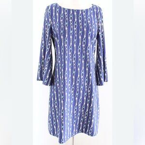 Julie Brown Blue Nautical Rope Chainlink Dress Size Medium